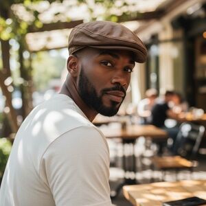 Classic Brown Flat Cap for Men (H6)